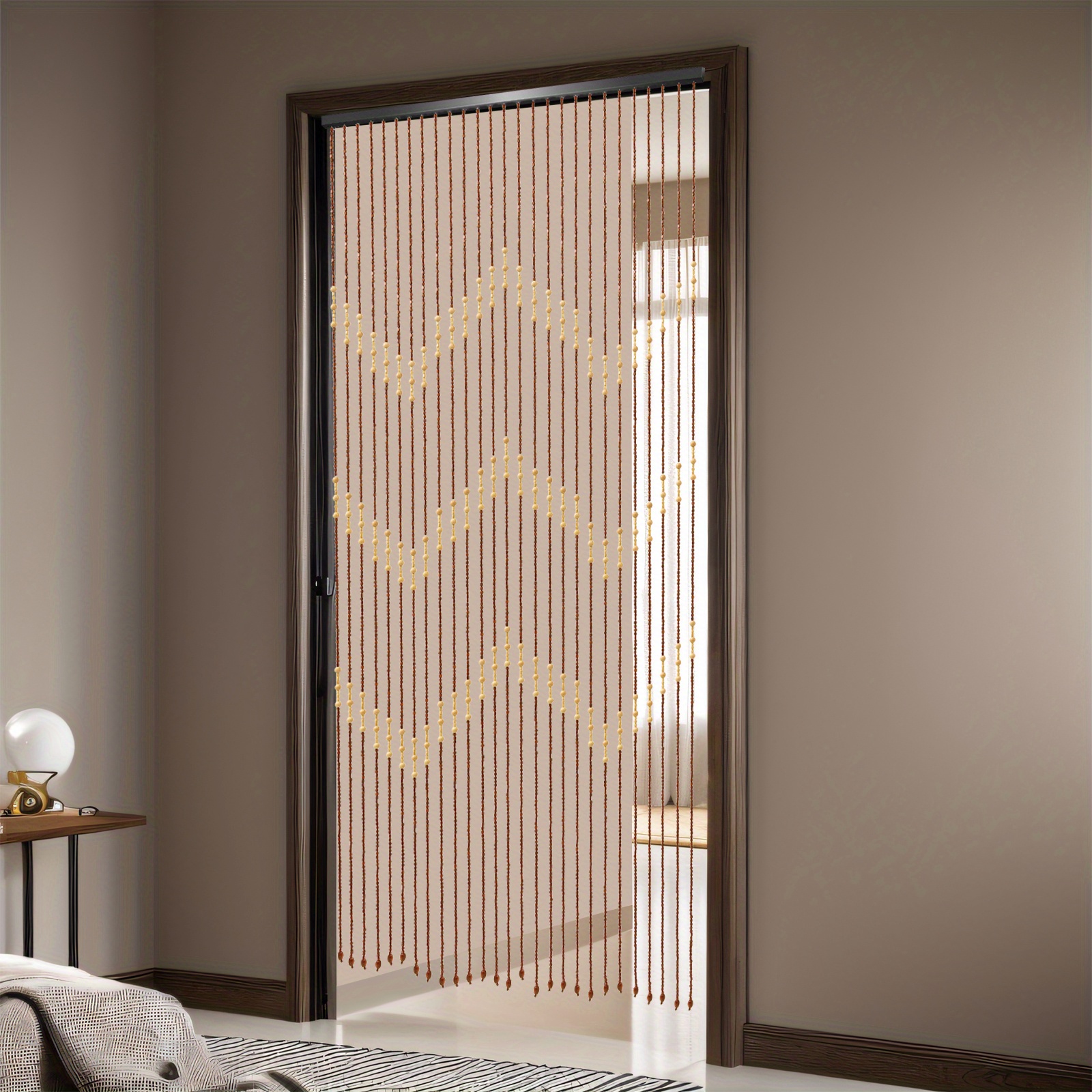 Privacy Screen Protector - 90cm*175cm*27 Vintage Wooden Bead Curtain Doorway