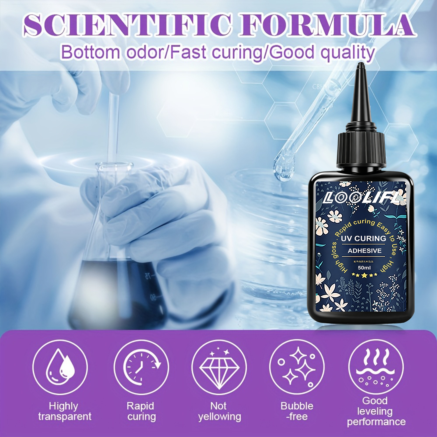 LOOLIFL UV Resin Glue 50G Kit  - Liquid Uv Glue Kit reseña y precio