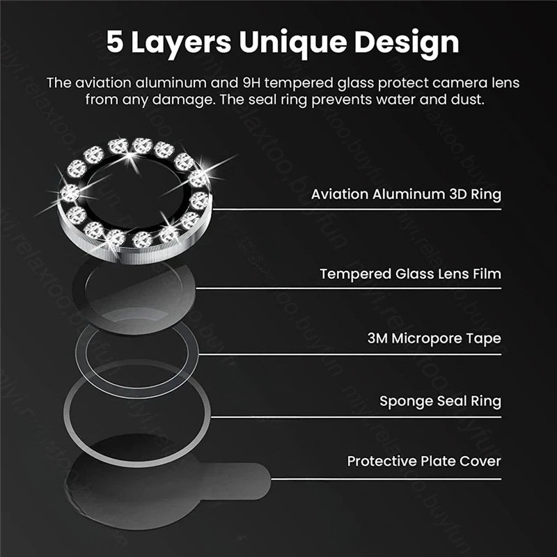 3D Rhinestone Sparkling 9H Len - Tempered Glass Screen 9H reseña y precio