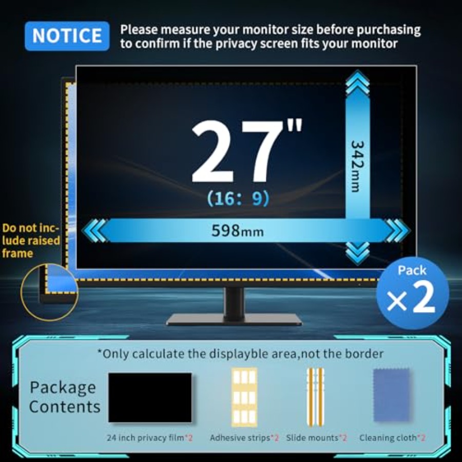 2 Pack 27 Inch Curved Computer - Privacy Filter 2Pack reseña y precio