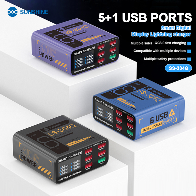 SUSNHINE SS-304Q 6-port Usb Di - Screen Protector Cutter reseña y precio