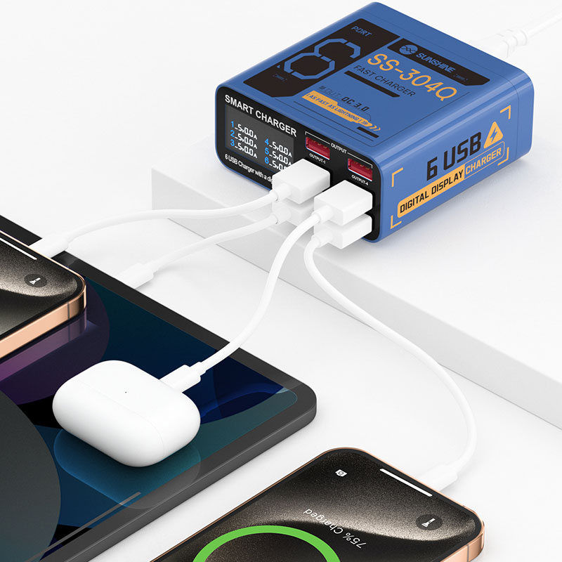 SUSNHINE SS-304Q 6-port Usb Di - Screen Protector Cutter reseña y precio