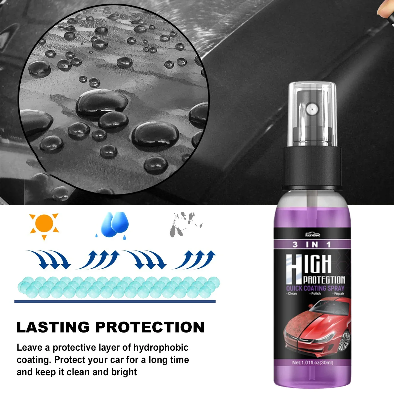 3 in 1 Car Ceramic Liquid Coat - Nano Liquid Coating reseña y precio