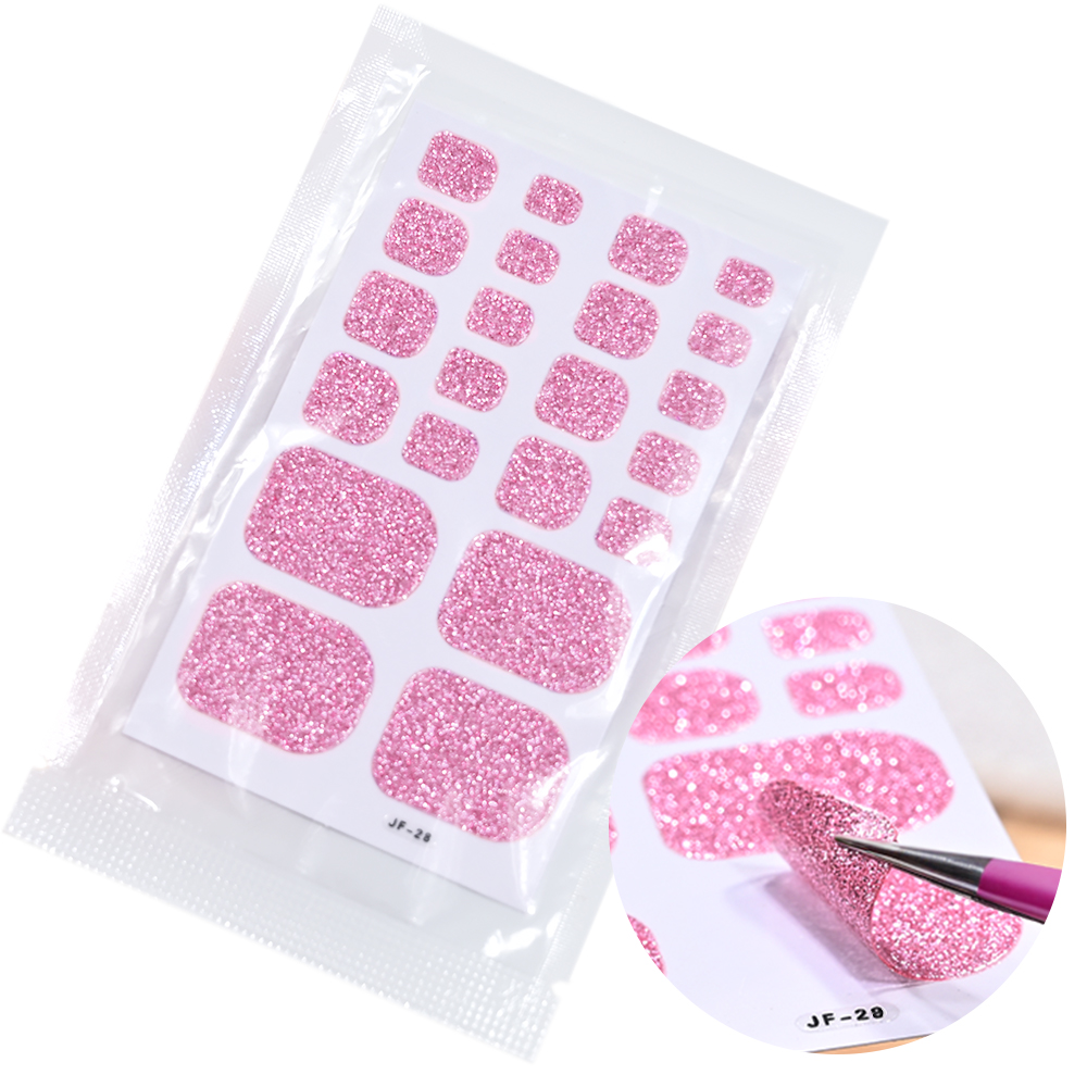 22Tips Pink Glitter Toe Nail S - Full Cover Adhesive reseña y precio