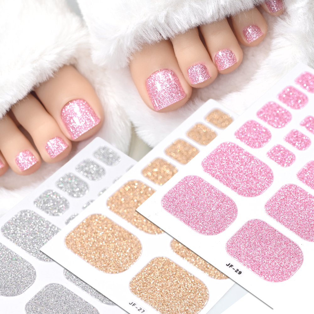 22Tips Pink Glitter Toe Nail S - Full Cover Adhesive reseña y precio